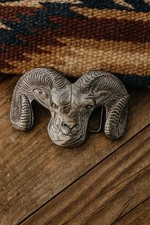 Vintage Bighorn Sheep Belt Buckle Western Ram Head Cowboy Cowgirl Rodeo Style picture