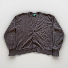 Vintage Jantzen Cardigan Sweater Mens L Brown Acrylic Knit 90s Classic Grandpa picture