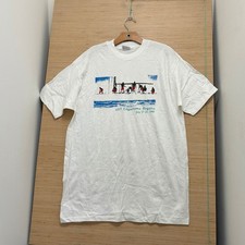 Vintage 1988 Hanes Beefy-T Edgartown Regatta T-Shirt XL White Single Stitch USA picture