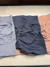 Set of 3 Women’s Spandex Booty Enhancing Workout Shorts - Black, brown and gray picture