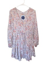 NEW Cozy Co By Cozy Casual Boho Chic Anthro Floral Lavender Dress Size Large NWT picture