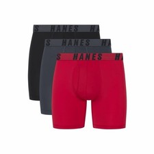 Hanes Moves Men’s Anti-Chafe Regular Length Boxer Briefs X-Temp Small (28-30) picture
