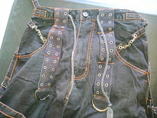 TRIPP NYC Orange Cargo Pants Size S Chains Goth Punk Vintage Rave Alt Scene picture