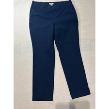 J. Jill Premium Bi-Stretch Navy Blue Cuffed Trousers Womens 4 Petite Pull On picture