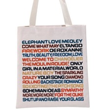Moulin Rouge 2001 Movie Song Titles Tote Bag Y2K Musical Theater FREE EXTRA TOTE picture