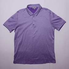 Canali 1934 Mens High Gauge Cotton Jersey Polo Large Purple Italy picture