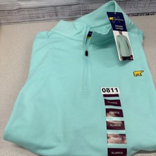 NWT Jack Nicklaus Men's Aruba Blue  1/4 Zip Golf Pullover Polo Size XL SPF 50 picture