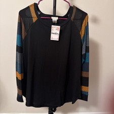 Unbranded Women's Black and Multi Blous picture