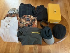 10-Piece Men’s Designer Clothing M Lot (J.Crew Merino,Icebreaker,Eton,Car Shoe picture