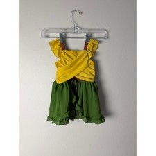 Evies Closet Toddler Girls Yellow Green Ruffle Crossover Boutique Dress Size 2 picture