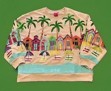 ⛱️🏝️Gorgeous NWOT Queen Of Sparkles M (Oversized) Heavily Sequined Sweatshirt picture