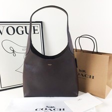 COACH CU068 Brooklyn Shoulder Bag 28 Grain Leather Dark Brown outlet New F/S picture