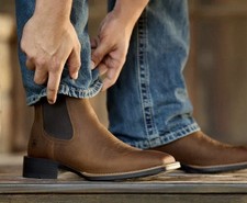 NIB Ariat  Booker Ultra Men’s Western Boots Square Toe Leather Chelsea Size 10 picture