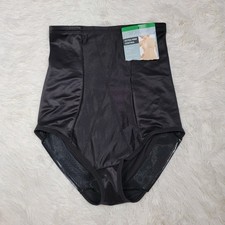 Underscore Extra Firm Control Hi Waist Brief Women's Size Large Black Nylon Z picture