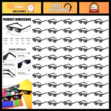 Bulk Thug Life Sunglasses 8 Bit Pixelated Mosaic Glasses for Party Props 50 pack picture