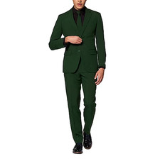 Opposuits Men's Slim Fit Solid Suit & Tie Set (3 pieces) - Green Sz 44 925118 picture