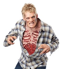 California Costumes Men's Zombie Chest Costume, Flesh/Red, One Size picture
