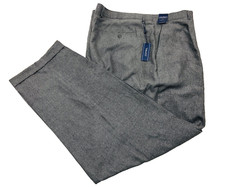 BRAND NEW TRUST Mens 44x32 Solid Gray Super Soft Polyester Dress Pants/Slacks picture