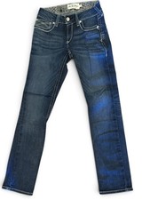 Ariat REAL Bootcut Jeans Womens 29L Blue Contrast Stitch 34 Inseam picture