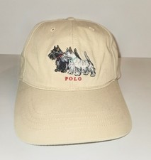 VTG Ralph Lauren Polo Sport Sportsman Dogs USA Hat Beige Khaki Scottish Terriers picture