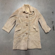 Rare Vintage Hand Hand knit Made in England Long Lined 100% Mohair Coat Cardigan picture