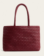 Best Seller Madewell The Signature Woven Tote in Suede & Leather Women Lambrusco picture