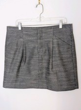 Ann Taylor Straight mini Skirt Zip Close Front size petite 14P gray pockets new picture