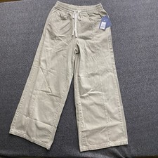 Universal Thread Beach Pants Womens Small Khaki Green High-Rise Wide Leg NEW NWT picture