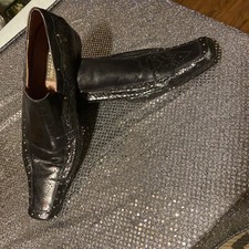 Marco Vicci Genuine Snake Sz 10.5 Men Black Square Toe Shoes picture