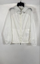 Moncler Women's Persan Giubbotto Hooded Mesh Paneling Jacket White Sz 0 picture