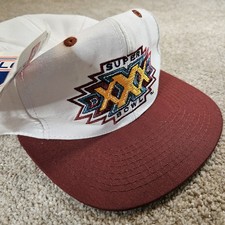 vintage 96 Super Bowl XXX Logo7 snapback whte crown burgundy brim One Size #0188 picture