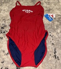 Adoretex Swimwear Guard One Piece Red Swimsuit Lined Size 40 Womens New picture