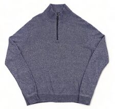 Nordstrom Men's Shop 1/4 Zip Sweater Size XXL Blue Heather Cashmere & Silk Soft picture