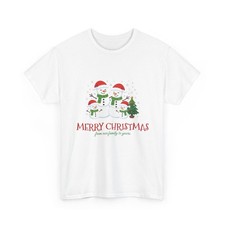 Snowman Family Merry Christmas T-Shirt | Holiday Snowman Tee picture