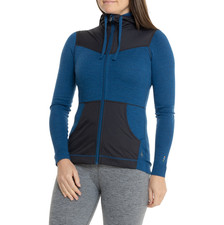Smartwool Merino Wool Thermal Active Zip Up Hoodie Sweatshirt Blue/Blck Sz Small picture