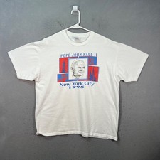 Vintage Pope John Paul II 1995 New York City T-Shirt Mens Size XL White picture