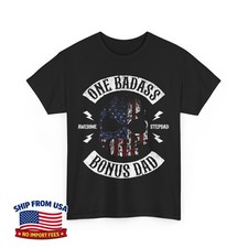 One Badass Bonus Stepdad Step Dad Father's Day Unisex T-Shirt picture