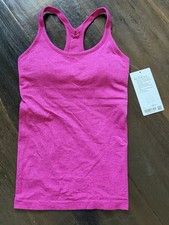 NWT Lululemon Ebb To St Tank Sz6/S Pink Flare Built In Bra Ribbed Slim Fit $68 picture