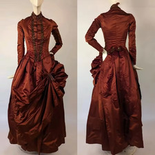 1880s Bustle Dress Victorian Afternoon Costume Edwardian Duchess Day Ball Gowns picture