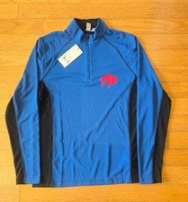 NWT NFL Buffalo Bills Mens Quarter Zip Workout Pullover Blue Medium Athleisure picture
