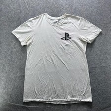 PlayStation Shirt Mens M White PlayStation Logo Graphic Tee Crewneck Tagless picture