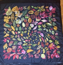 HERMES RARE TOURBILLONS AUTUMN LEAVES SCARF Black MULTICOLOURED SILK 90x90cm picture