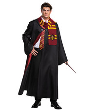Harry Potter Gryffindor Deluxe Robe Costume Adults 3PCS Set Robe Tie Scarf picture
