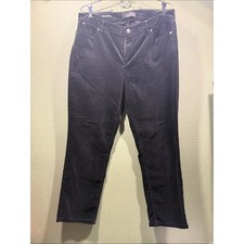 Talbots Straight Leg Velour Jeans Womens 10P Black Excellent Flawless 5-Pocket picture