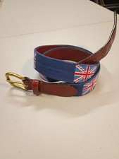 Smathers And Branson Union Jack British Flag Needlepoint Belt Size 34 picture