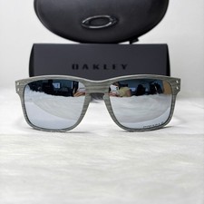 NEW Oakley Holbrook Grey Woodgrain Silver Mirror Prizm P Polarized Sunglasses picture