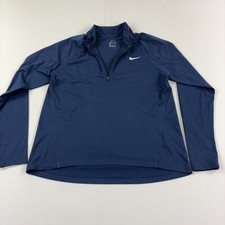 Nike Dri-FIT Shirt Womens XL Blue 1/4 Zip Long Sleeve Pullover Running Top picture