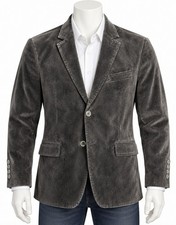 Alberto Cardinali Men's Gray Velvet Tailored Fit Blazer 42L picture