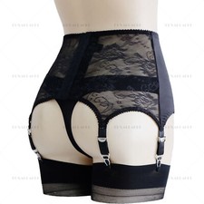 Luxallacki Classic Satin Lace Garter Belt 6 Straps Sexy Waist Girdle (3 Colors) picture