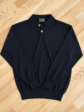  Men's black Gianni Versace Couture polo sweater, size M, cashmere-silk-wool picture